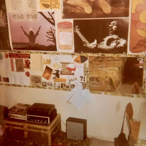 In my college dorm room, 1971