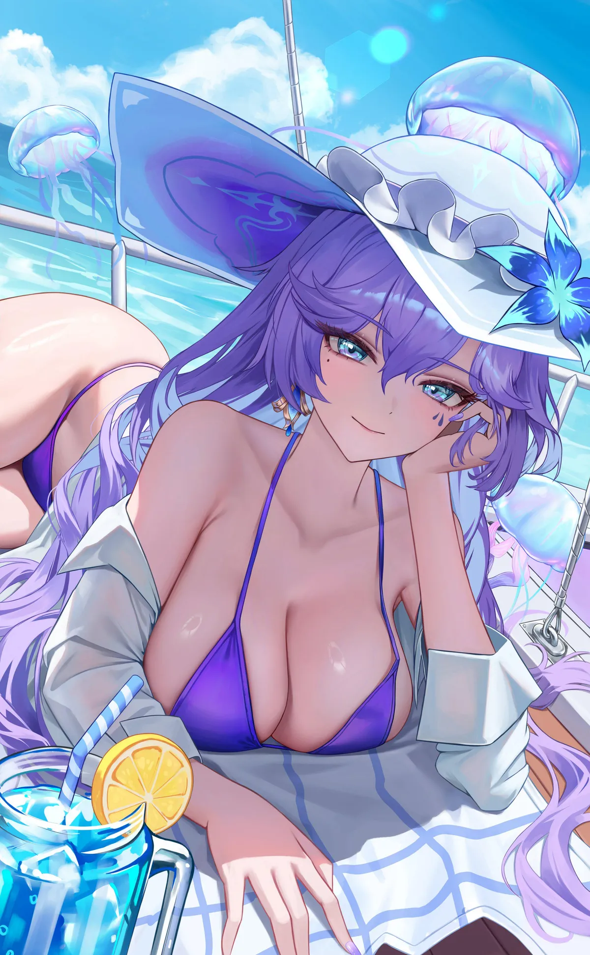 Cantarella ravishing in purple bikini (YuriDango / Glassdango_)