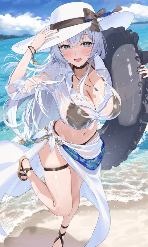 Having a great time at the beach