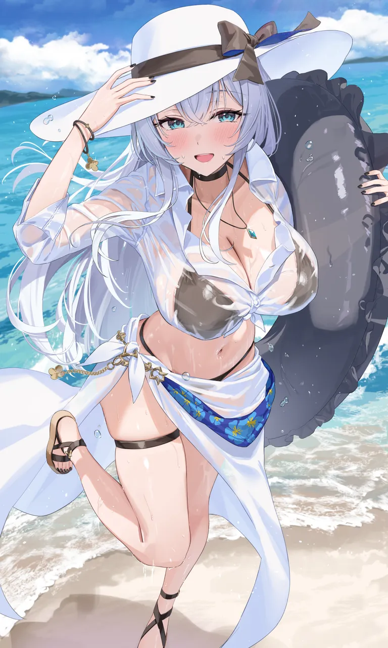 Having a great time at the beach