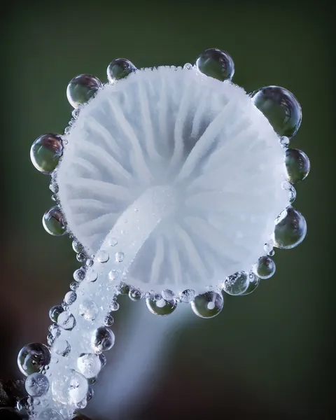 🔥 A few tiny Dewdrop Bonnet mushrooms (Hemimycena tortuosa) 🔥