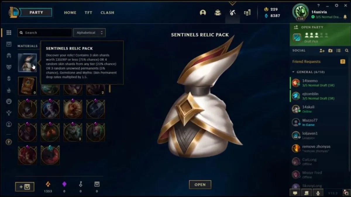 Friend opens the 100 prestige point bag