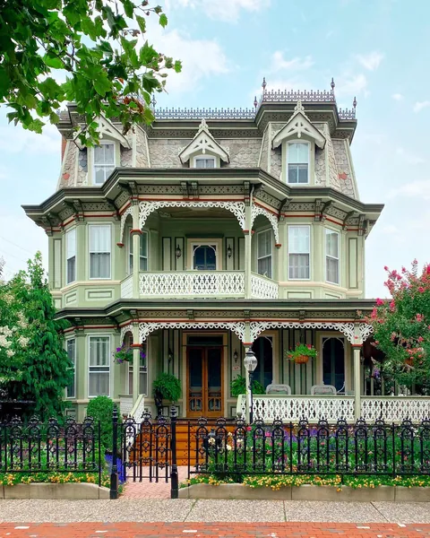 1883 Second Empire-style Christopher Gallagher House on 45 Jackson Street, Cape May, New Jersey.