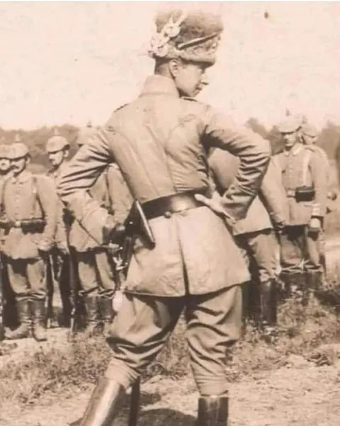 Crown Prince Wilhelm of Germany inspecting troops around 1915
