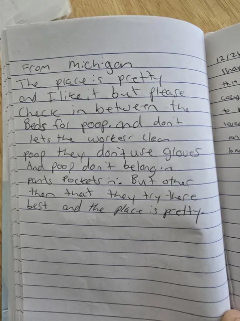 This is the most unhinged guest book entry I've ever seen