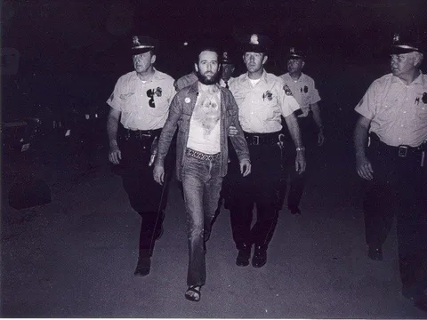 George Carlin being arrested after performing the controversial routine "Seven Words You Can Never Say On Television" May 27th 1972