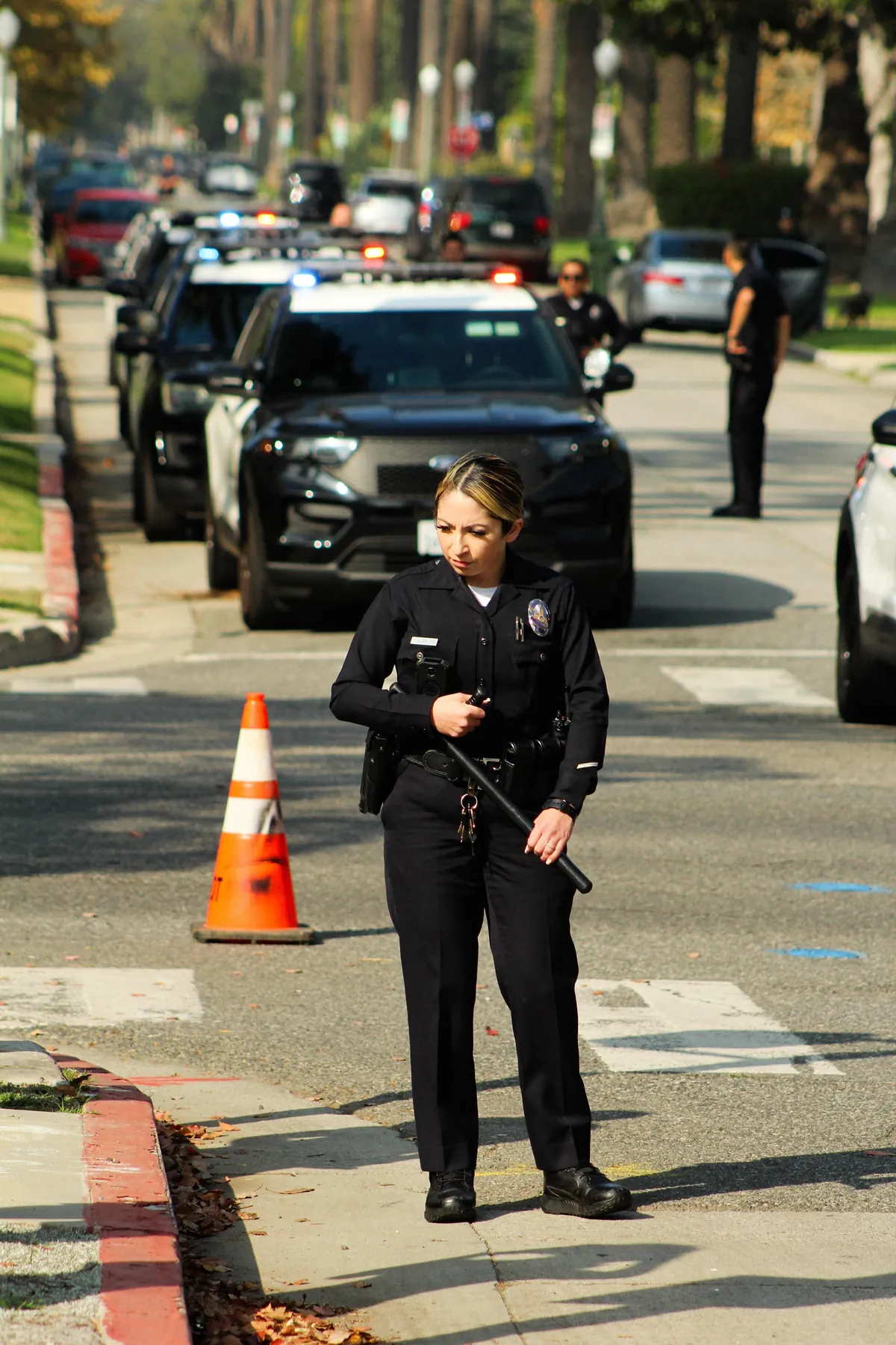 protest outside the LA mayor’s house criticized her compliance with ICE; LAPD came in droves [OC]