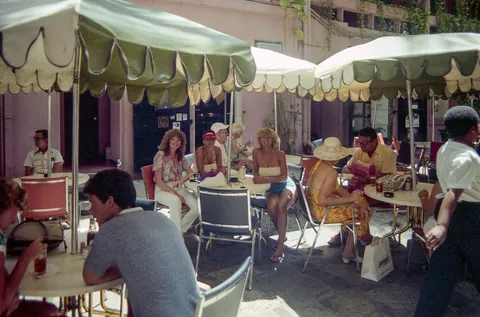 My mom on a Caribbean cruise with a couple of friends in September, 1981. My mom is the one in the middle in the first photo.