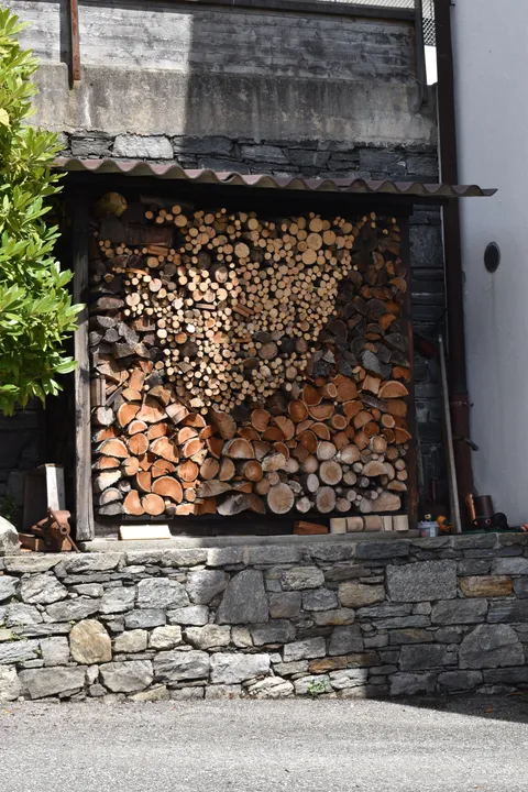 Neatly Stacked Wood Pile