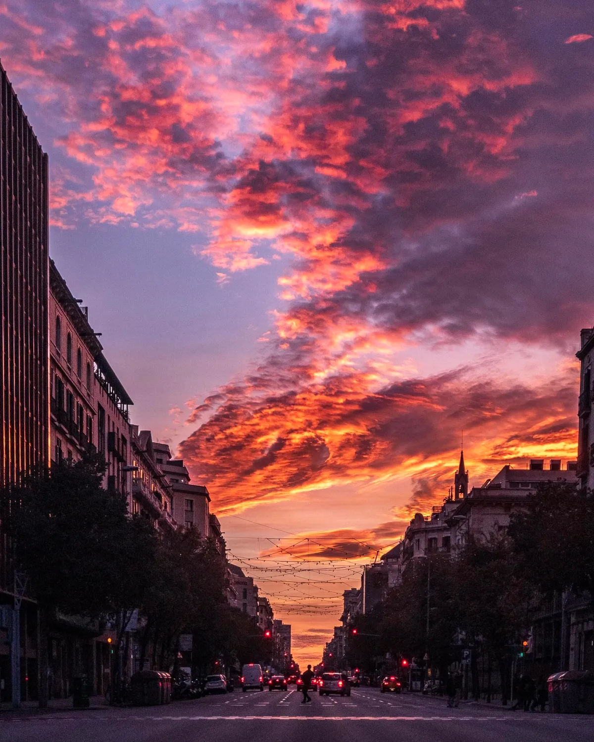 “Phone camera sunset picture few days ago in Barcelona [edit]”