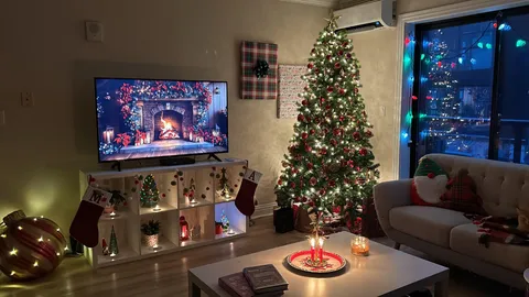 My living room on a snowy Christmas Eve in Canada 🎄