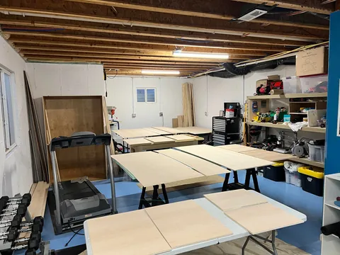 I made custom master closet built-ins with maple and maple plywood, LED lighting