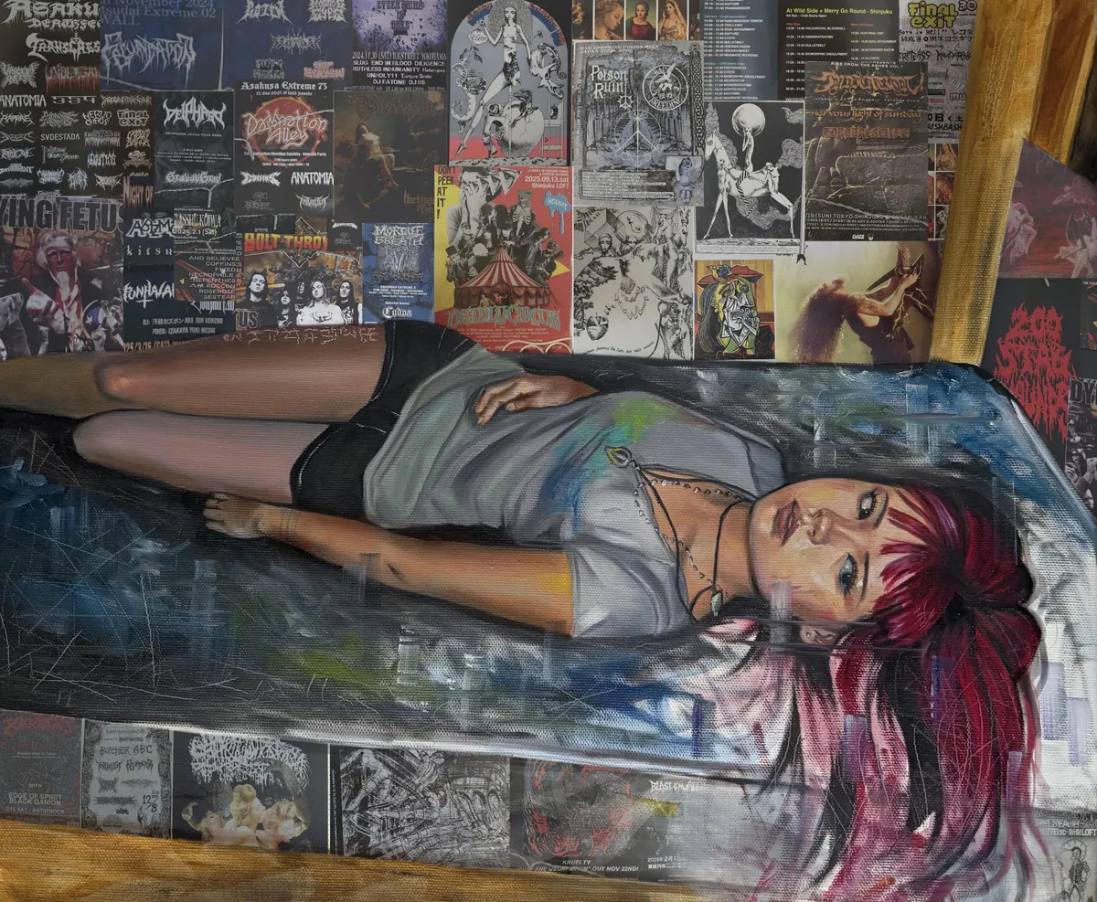 Nail, Miu Konishi (me), Oils and digital collage, 2025