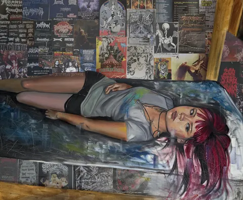 Nail, Miu Konishi (me), Oils and digital collage, 2025