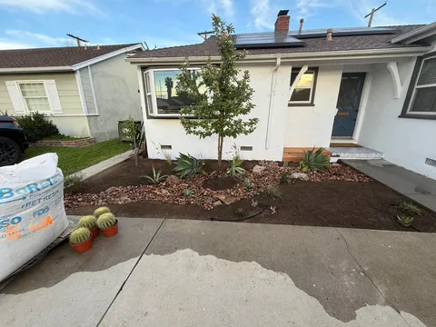 Small Front Yard Overhaul - Desert Landscape with Dry Creek in SoCal