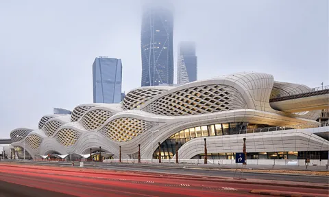 Zaha Hadid Architects' metro station opens in Riyadh, Saudi Arabia