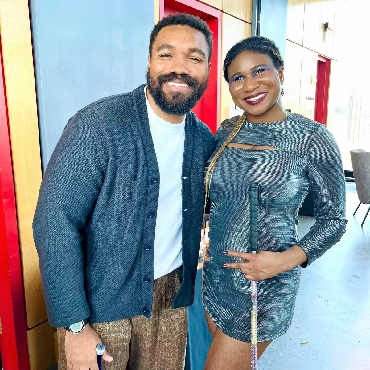 My SO is blind and I do her makeup, purple for purple's sake! Big and bold for an event, but I think I need to get the eyebrows bolder to match