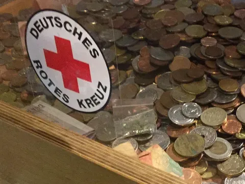 This baggy of weed inside of a german red cross donation box at the airport.