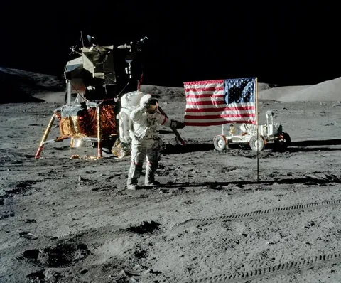 On this day in 1972, astronaut Eugene Cernan becomes the last person to walk on the moon. Both he and Harrison Schmitt completed the third and final extra-vehicular activity (EVA) of the Apollo 17 mission