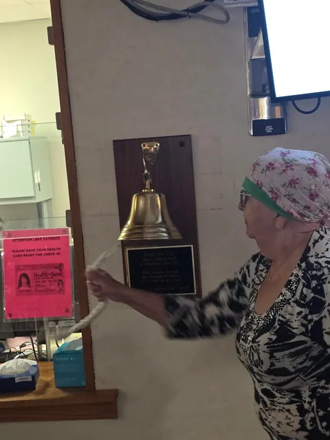 My Grandmother just got to ring the bell signifying she has finished chemo!! [OC]