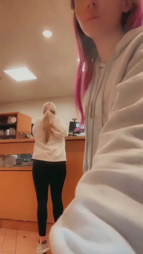 Taking my bra off for you at breakfast