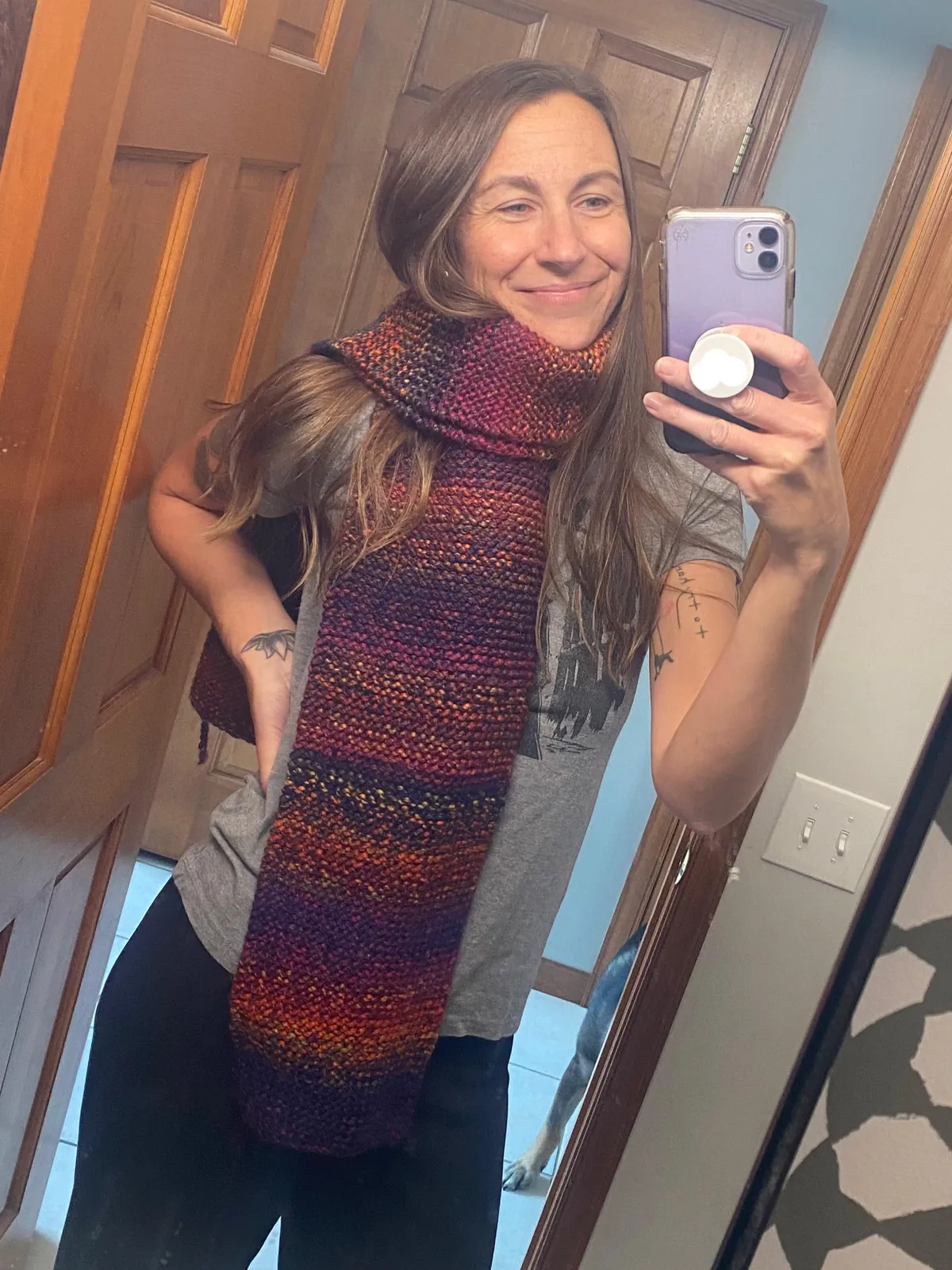 (OC) Finished knitting a scarf for myself, love it!