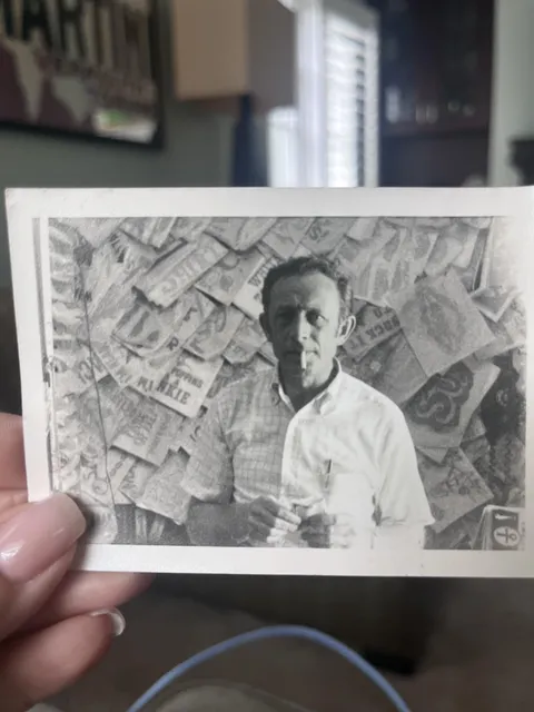 My grandfather, a Holocaust survivor, in his boardwalk tshirt printing shop. Early 1960s