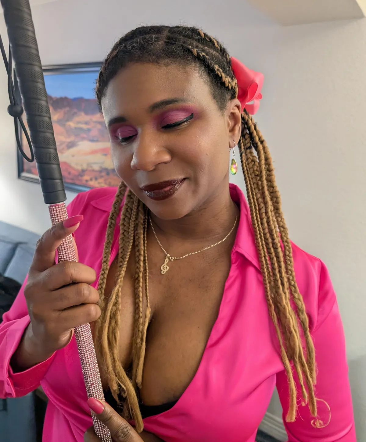 My SO is blind and I do her makeup, Pretty in Pink for a Coldplay concert!