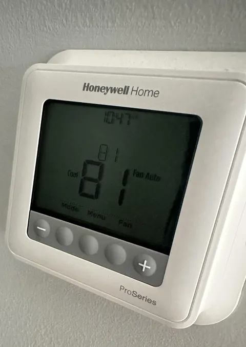 My wife keeps turning the air conditioning up to 81 degrees and sometimes 82. I have it set at 79 degrees. This is when we are at home. For me I start sweating at 80 degrees.