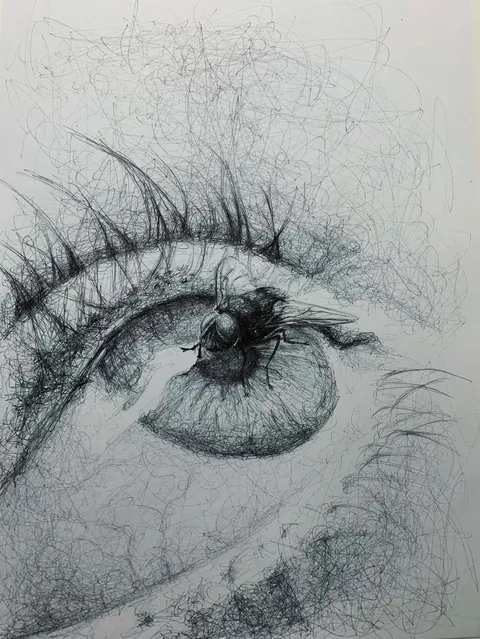 A few pieces from my own strange world, drawn with ink and scribbles.