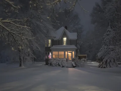 My 1903 Wisconsin home after a heavy snow