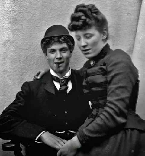 Some photos of people smiling and having fun during the Victorian Era (late 1800s)
