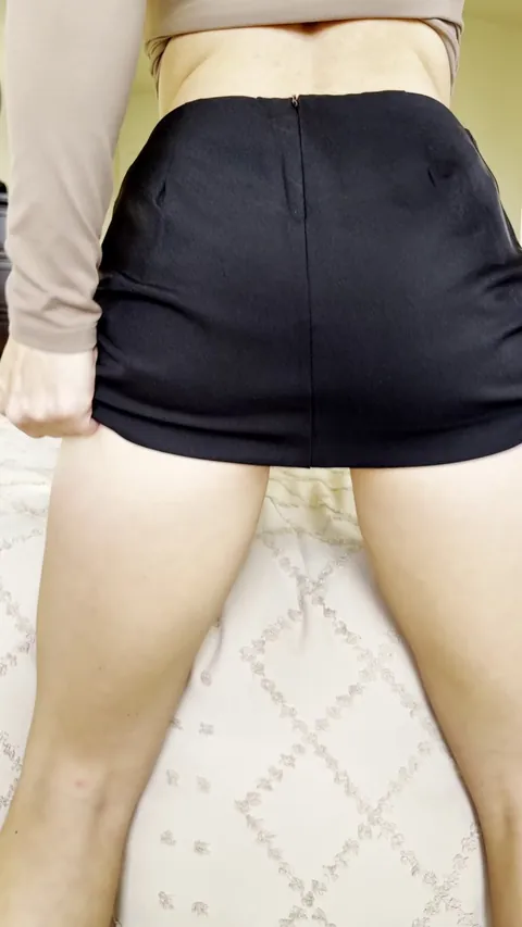 I lift my skirt to show you where the fun starts.