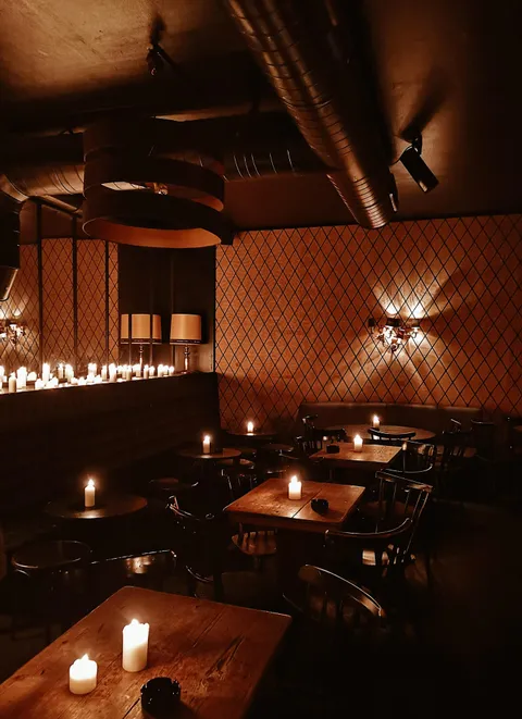 Candle-lit bar in Berlin 