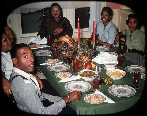 Thanksgiving day, 70 years ago, November of 1955. Kodachrome slides