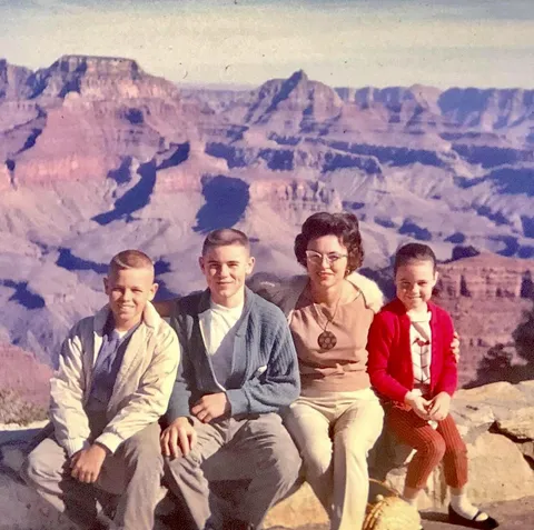 Smiling for dad in front of the Grand Canyon, 1960
