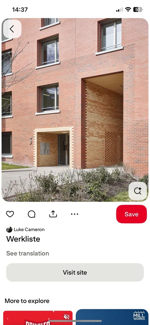 Seams on brick buildings