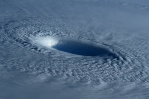 The eye of Typhoon Maysak as seen from the International Space Station