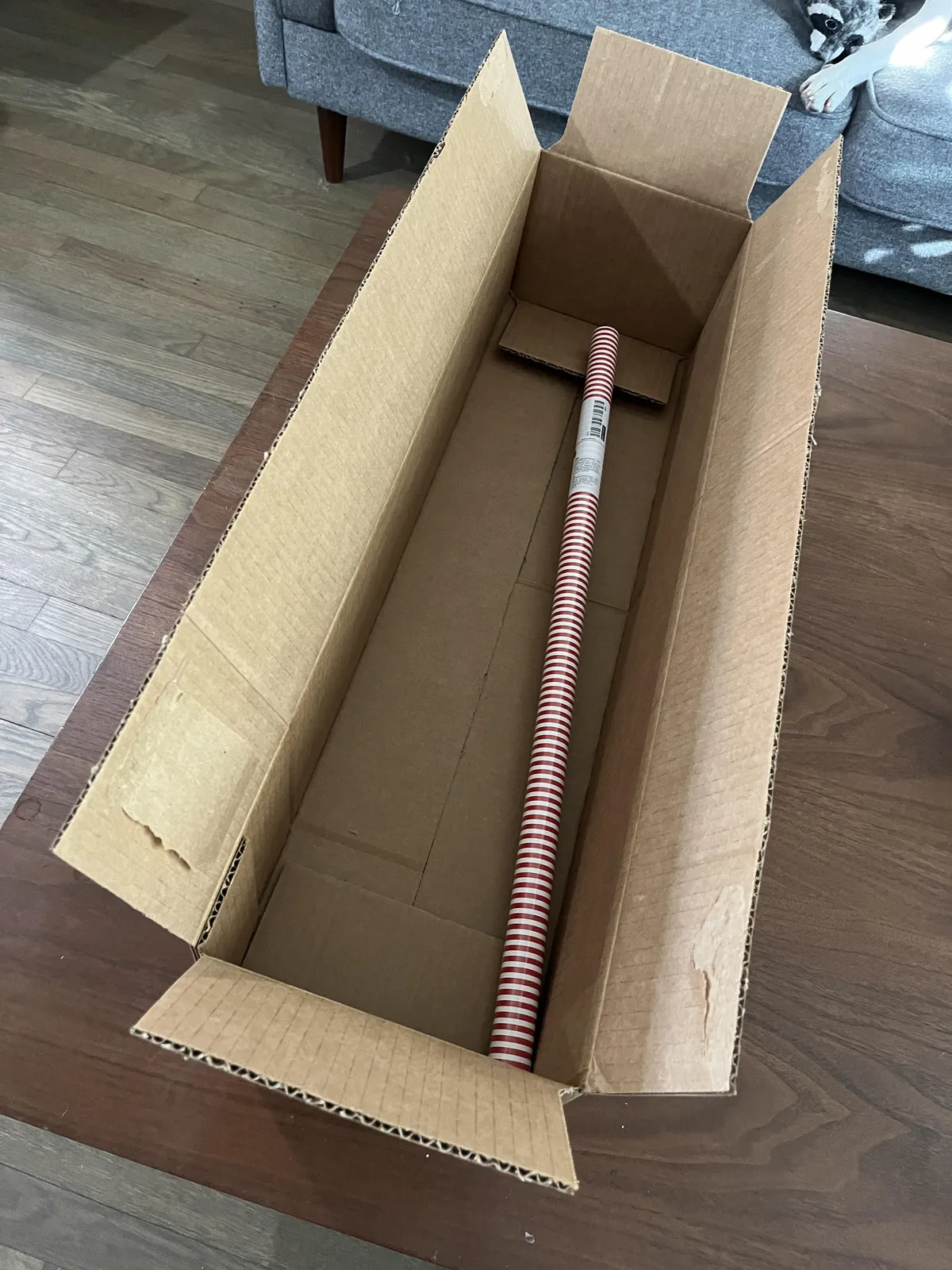 I needed to spend $1 more at IKEA to get free shipping, so I got this 99 cent roll of wrapping paper. It shipped in its own box. 