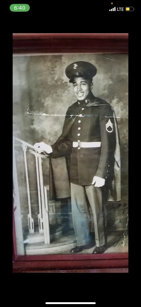 My Great Uncle- circa 1943! I know it’s a Marine uniform, but what does the cape mean?