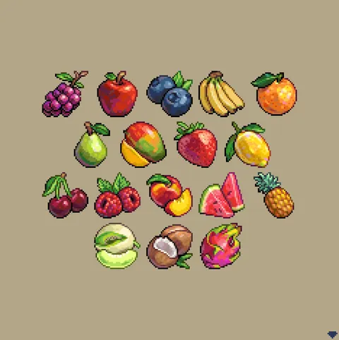 32x32 fruits