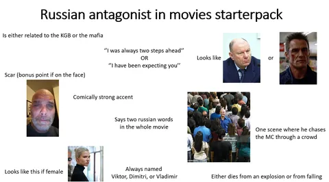 The russian antagonist in action movies starterpack