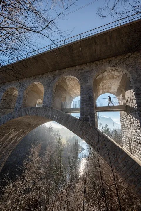 ITAP of [Portrait] of a man crossing a bridge