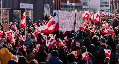 People of Nuuk Protest Against US Attempts to Take Over Greenland.