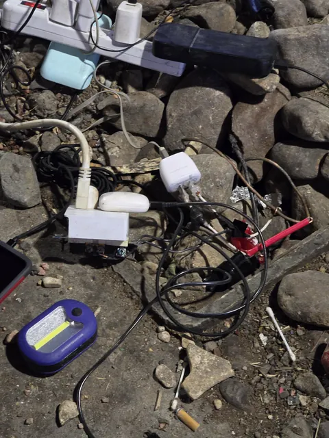 The homeless in Colorado Springs tapped into the lighting wiring to charge their devices.