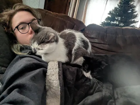 Baby who I've had for 11.5 years just started snuggling