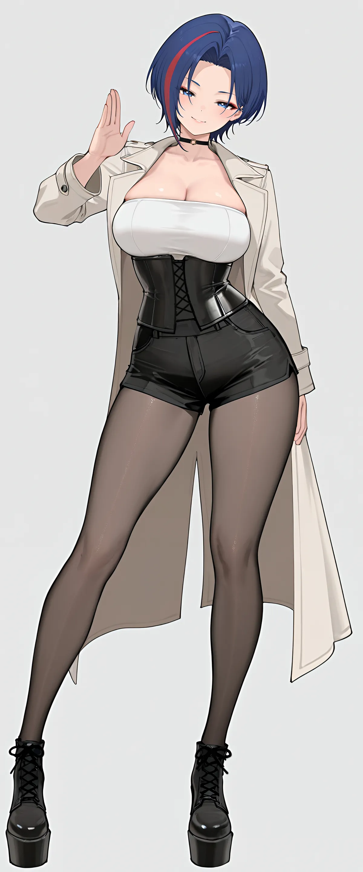 The Lethal Corset, Hotpants, &amp; Long Coat Combo