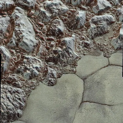 The Surface Of Pluto Close Up.
