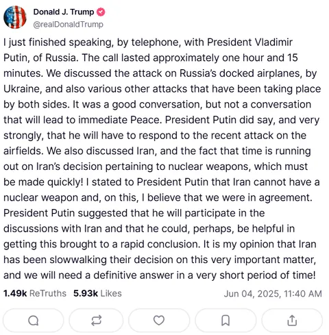 President Putid did say, and very strongly, that he will have to respond to the recent attack on the airfields.