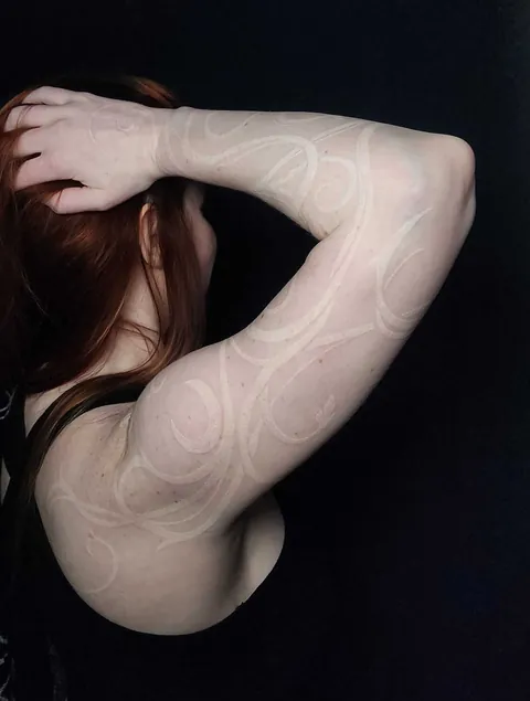 Ornamental Night Elf Sleeve in white by Mae at Steadfast Art Collective in Kirkland, WA